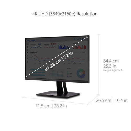 ViewSonic 32-inch Premium IPS 4K Monitor, Pantone Validated