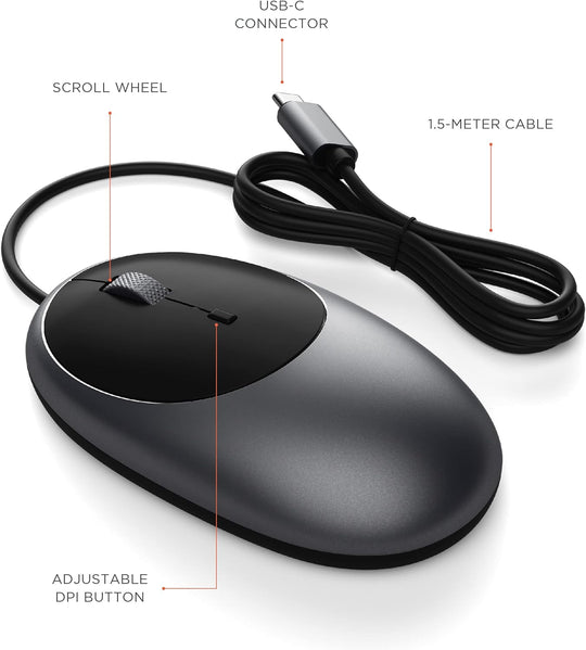 C1 USB-C Wired Mouse, Space Gray