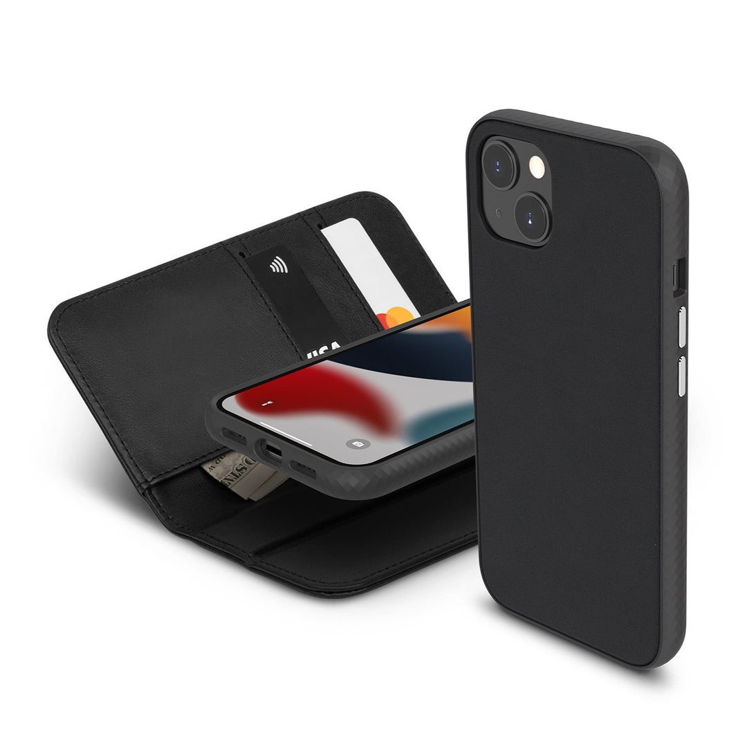 Overture Case with Detachable Magnetic Wallet for iPhone 13, Black