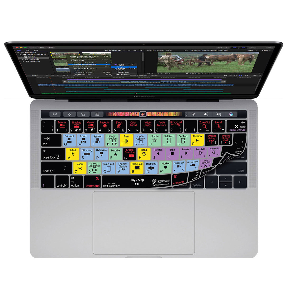 Final Cut Pro X Keyboard Cover for MacBook Pro w/Touch Bar (2016-2019)