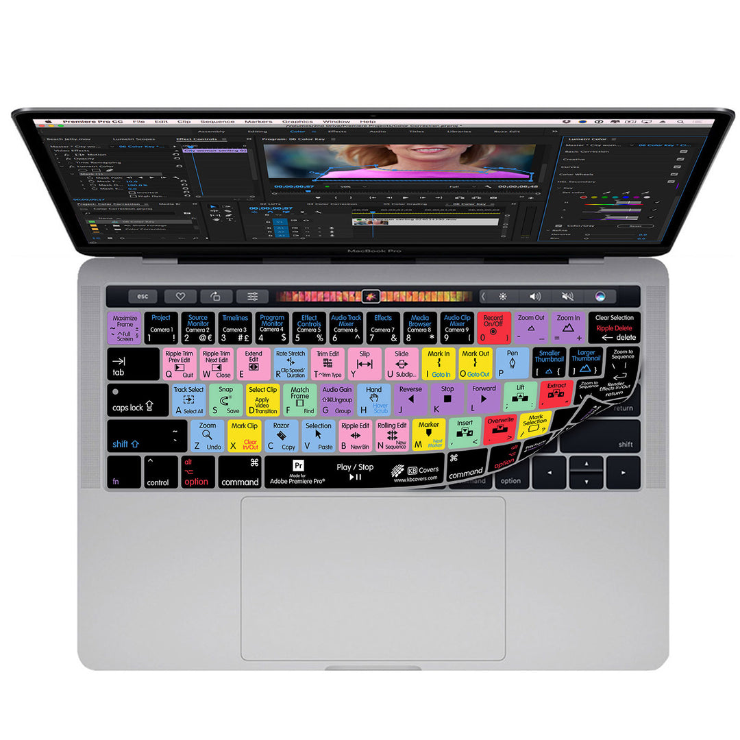 Premiere Pro Keyboard Cover for MacBook Pro w/Touch Bar (2016-2019)