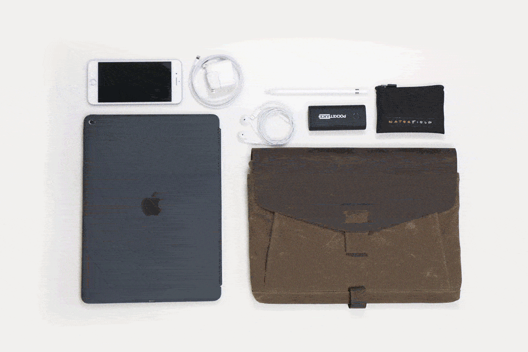 Outback Solo Case for 14-inch MacBook Pro, Waxed Canvas with Chocolate Leather