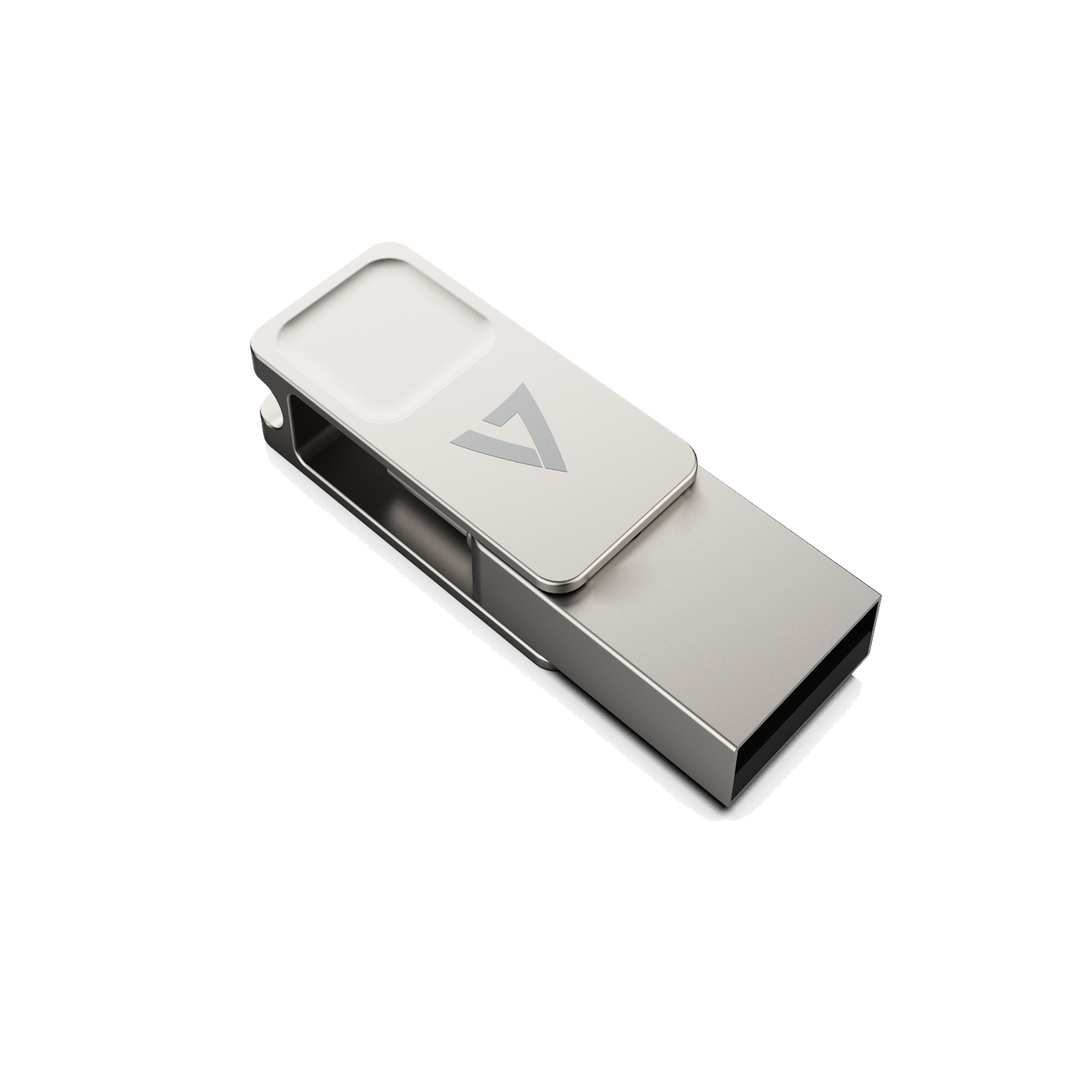 V7 USB-C Dual Connector Flash Drive 128GB