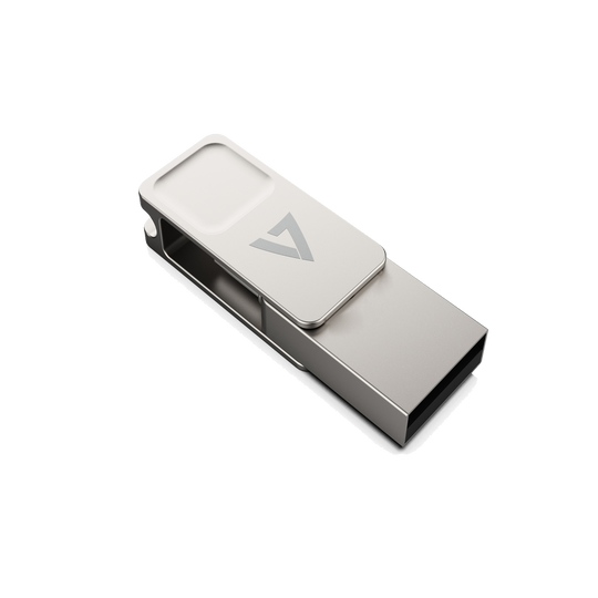 V7 USB-C Dual Connector Flash Drive 128GB