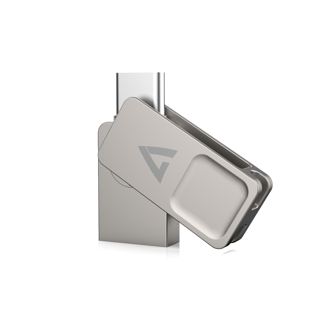 V7 USB-C Dual Connector Flash Drive 128GB