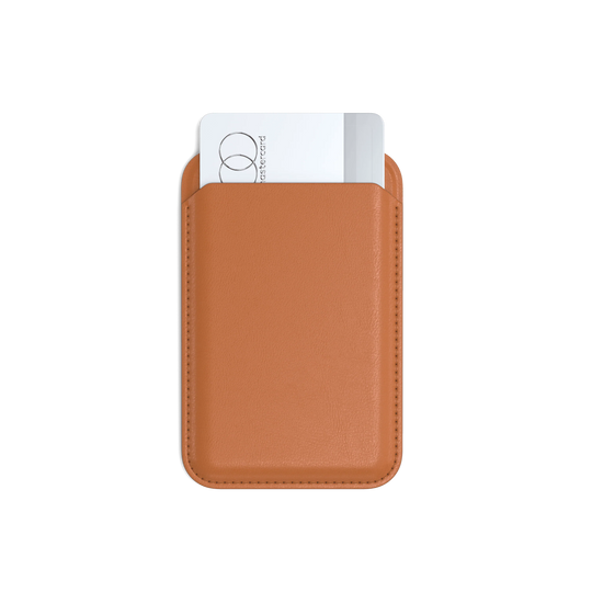 Vegan-Leather Magnetic Wallet Stand, Orange