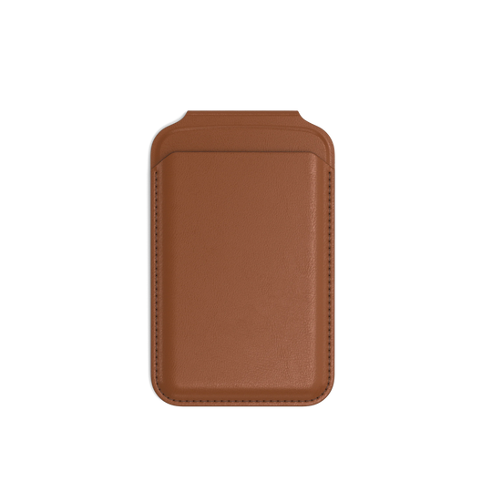 Vegan-Leather Magnetic Wallet Stand, Brown