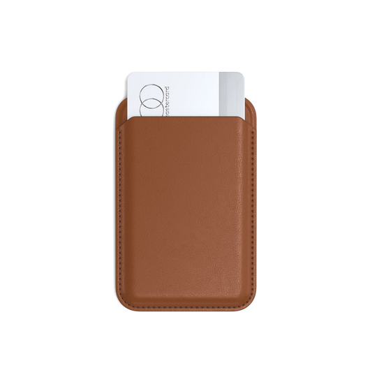 Vegan-Leather Magnetic Wallet Stand, Brown