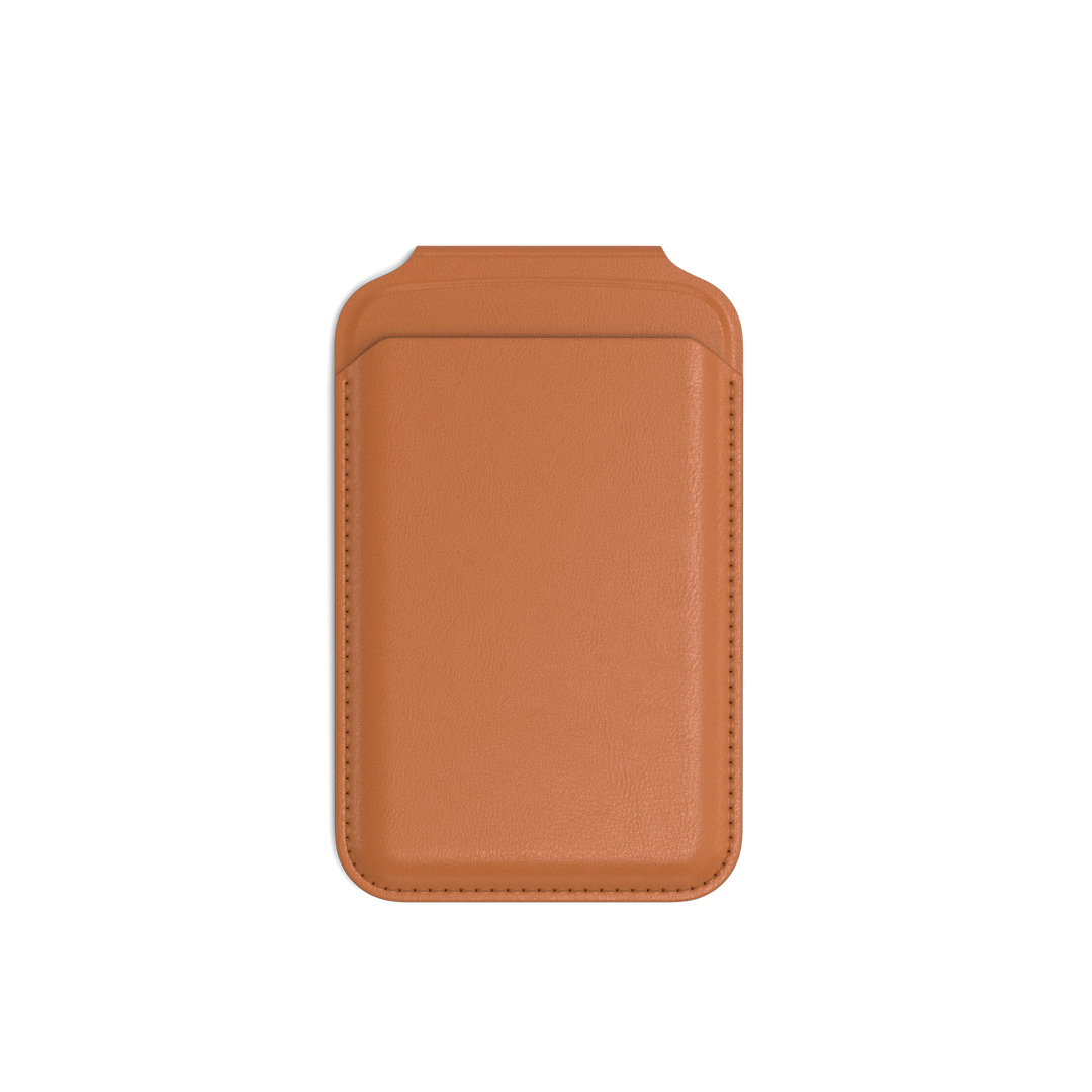 Vegan-Leather Magnetic Wallet Stand, Orange