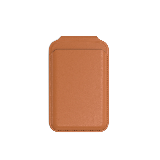 Vegan-Leather Magnetic Wallet Stand, Orange