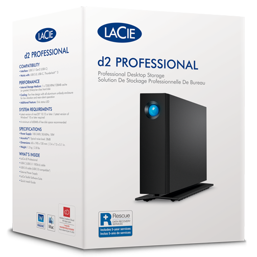 LaCie d2 Professional 8TB Desktop Hard Drive USB-C