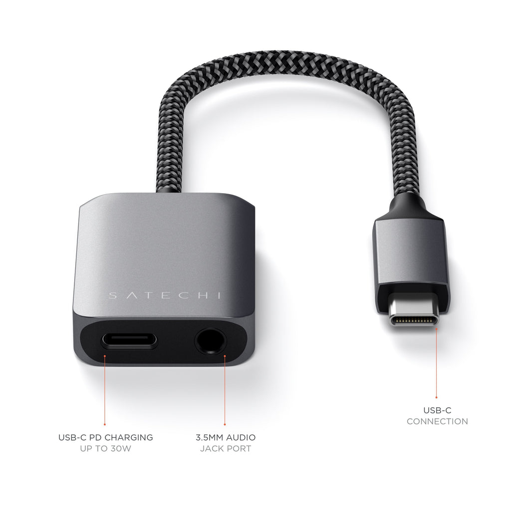 USB-C to 3.5mm Headphone Jack Adapter w/ PD Charging